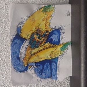 5x6 Illustration of a dragon , mildly damaged